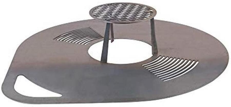 Ronde Grillplaat 80 cm voor Barbecue en Vuurton Tweetraps Braadplaat met Patina