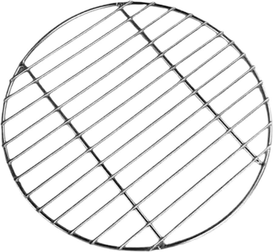Ronde Grillrooster Barbecue rek Kookrooster Gelijkmatig Grillen Roestvrij Staal 22 x 22 x 0.4 cm Zilver