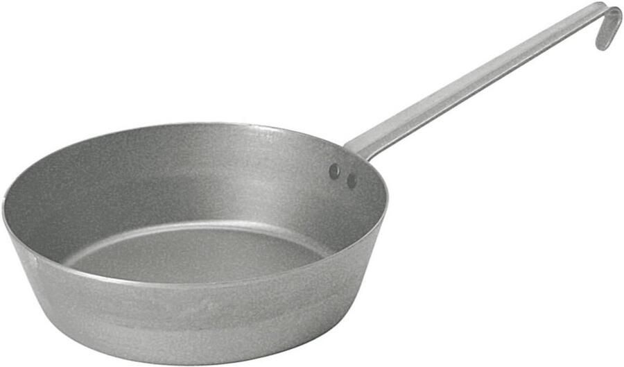 Ronde ijzeren pan 20 cm zwart voor gasfornuizen en open vlammen