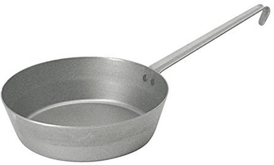 Ronde ijzeren pan 20 cm zwart voor gasfornuizen en open vlammen