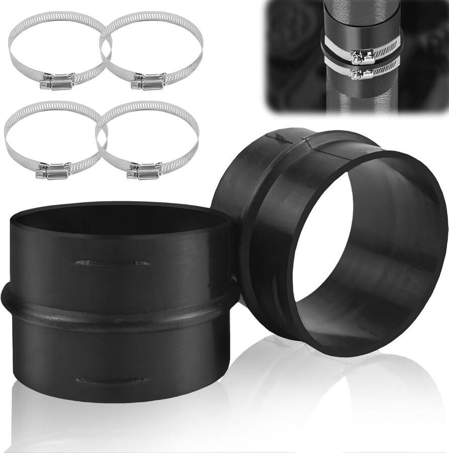 Ronde kanaalbuis connector 2 stuks 75 mm Ventilatiebuizen voor verwarming en koeling