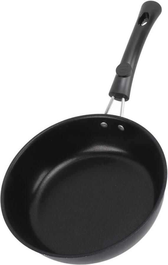 Ronde koekenpan 20 cm roestvrij staal geschikt voor inductie en gas ideaal voor omeletten en eieren