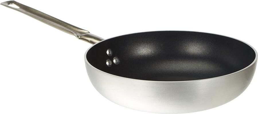 Ronde Koekenpan met Hoge Rand en RVS Steekhandvat 24 cm Gemaakt in Italië