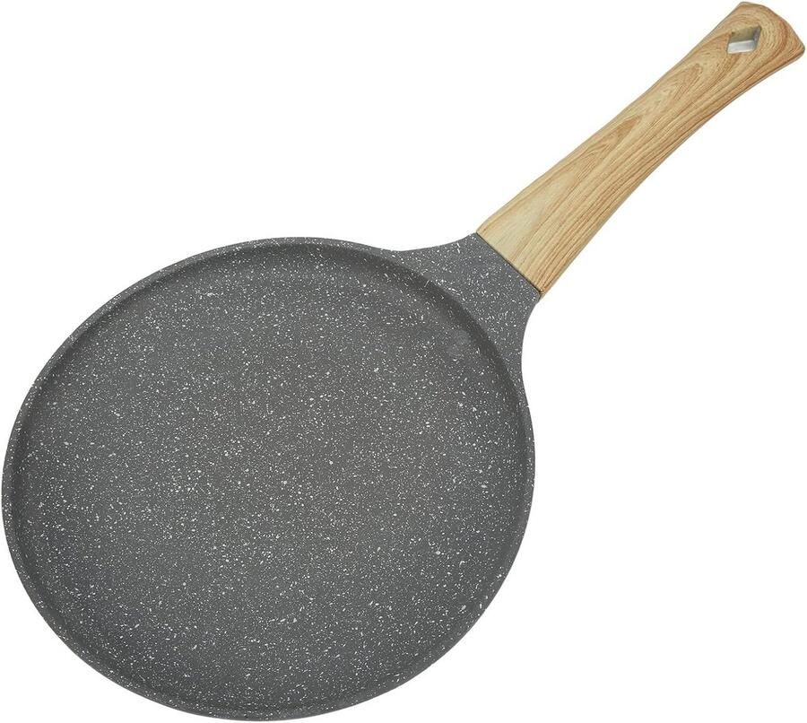 Ronde Koekenpan met Platte Bodem voor Pannenkoeken en Omelet 28 cm