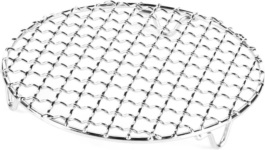Ronde Koelrek Grill Rooster Bakken en Grillen Met Stevige Poten 35 cm Zilver