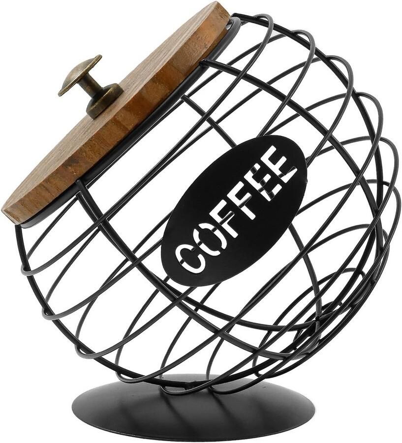Ronde Koffiecapsulehouder met Deksel voor Espresso Cups Zwart