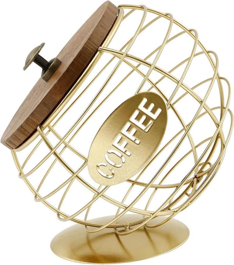 Ronde Koffiecupjes Dispenser met Deksel Metalen Opbergmand voor Espresso Cups