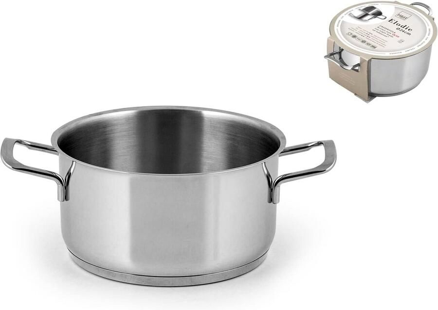 Ronde Kookpan met 2 Handvatten Vaatwasmachinebestendig Inox