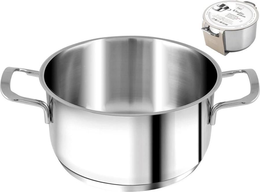 Ronde Kookpan met Inductiebodem en 2 Handvatten 28 cm