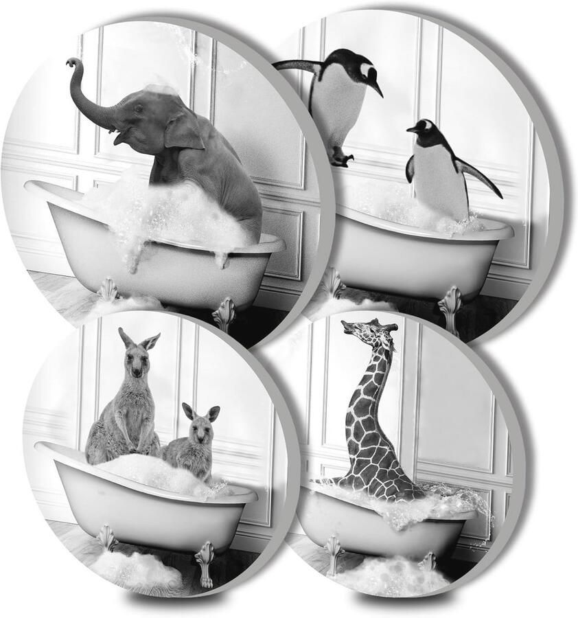 Ronde Kookplaat Covers Set van 4 Zwart & Wit Keuken Accessoires voor Elektrische en Gas Fornuizen