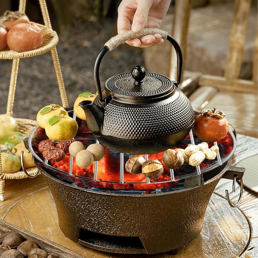 Ronde Kookplaat Grillrek Barbecue Buiten Koken Roestvrij Staal 30.5 cm Zilver
