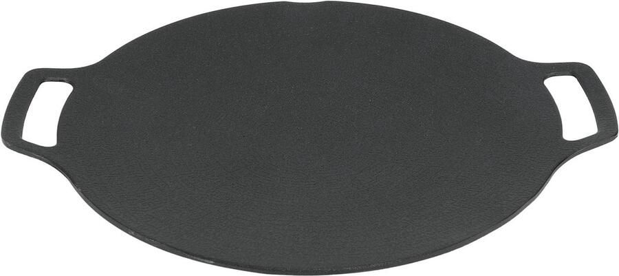 Ronde Koreaanse Grillpan met Antiaanbaklaag voor Gasfornuis 25 cm BBQ Grillplaat voor Buitengebruik met Dubbele Handvatten