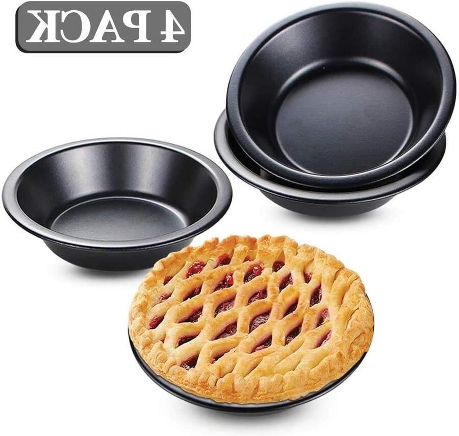 Ronde Mini Cakevormen 12 cm Set van 4 Anti-aanbaklaag Perfect voor Taarten Quiches en Bakken