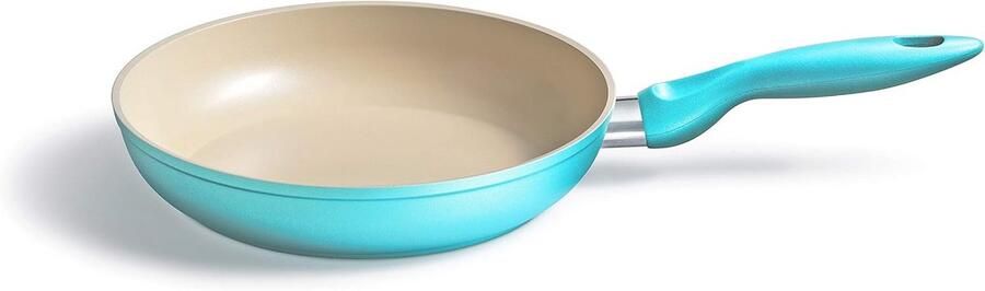 Ronde pan Koekenpan Snel koken Keramische antiaanbaklaag 26 cm Turquoise