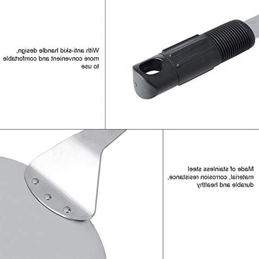Ronde Pizza Peel van RVS 10 inch voor het bakken van pizza's en taarten met antislip handvat en hittebestendig ontwerp