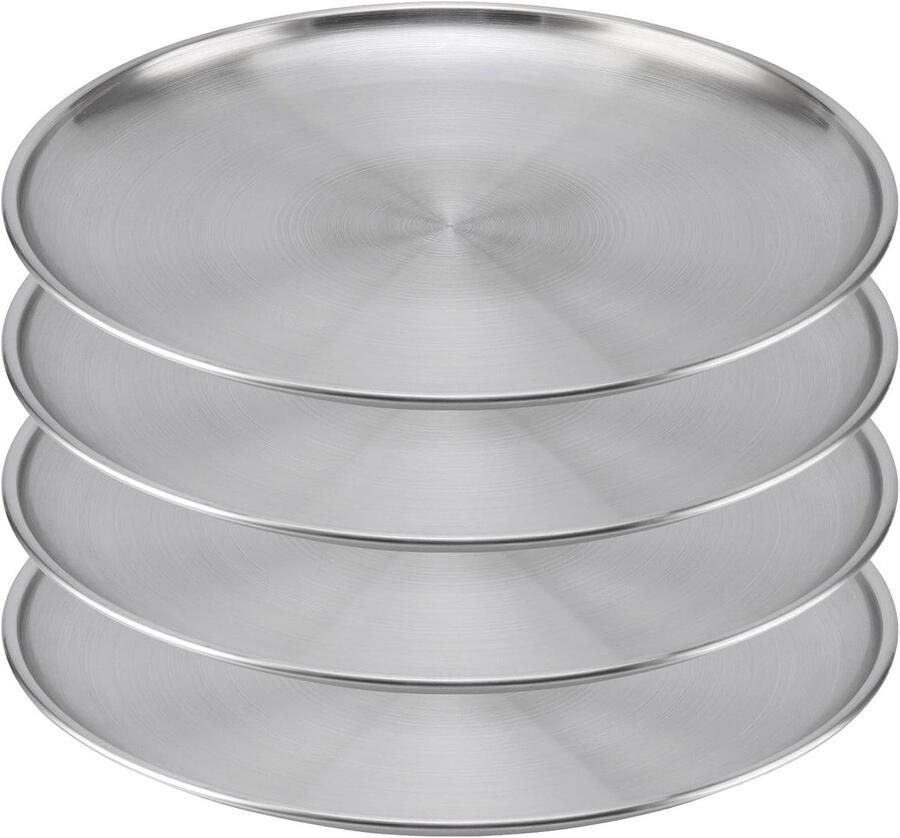 Ronde pizza plate set van 4 stuks 26 cm ideaal voor oven camping en buitenactiviteiten perfect voor feesten en familiebijeenkomsten
