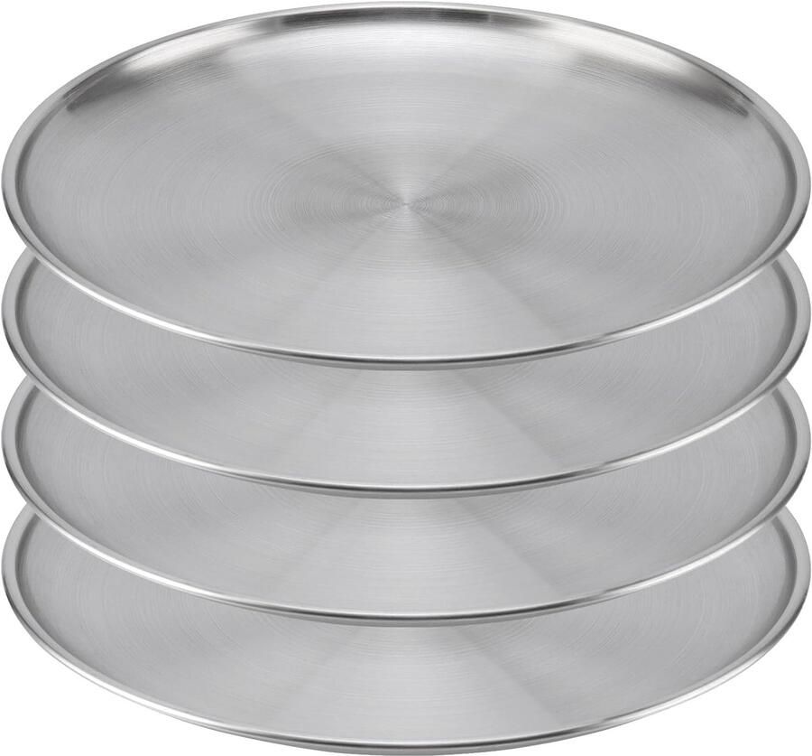 Ronde pizza schalen set van 4 26 cm ideaal voor oven bakken kamperen en buitenactiviteiten