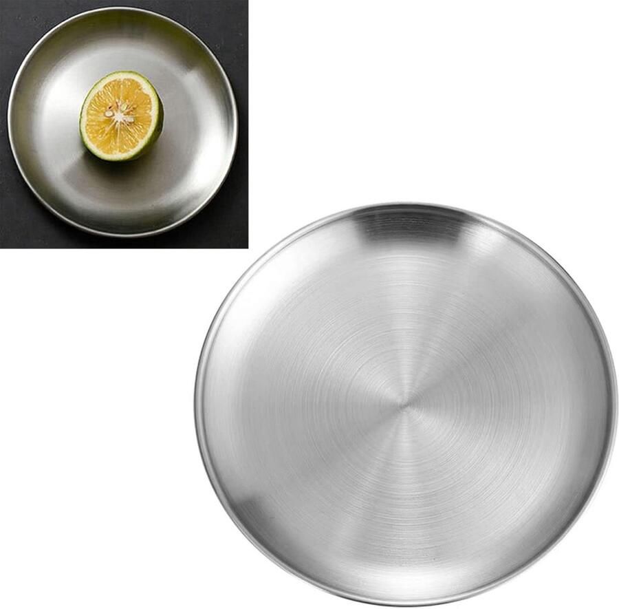 Ronde Pizzaplaat Bakplaat Serveerschaal Bakken en Serveren Gelijkmatige Warmteoverdracht 30 cm Diameter Geborsteld Metaal