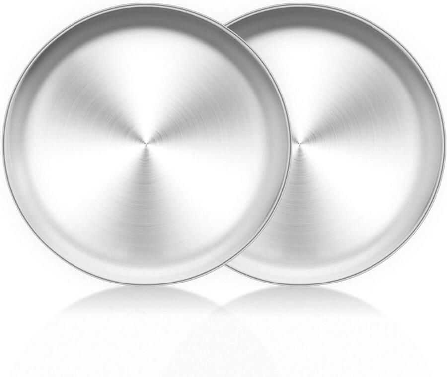 Ronde Pizzaplaat van Roestvrij Staal 26 cm Set van 2 Perfect voor Oven Bakken en Gezond Koken