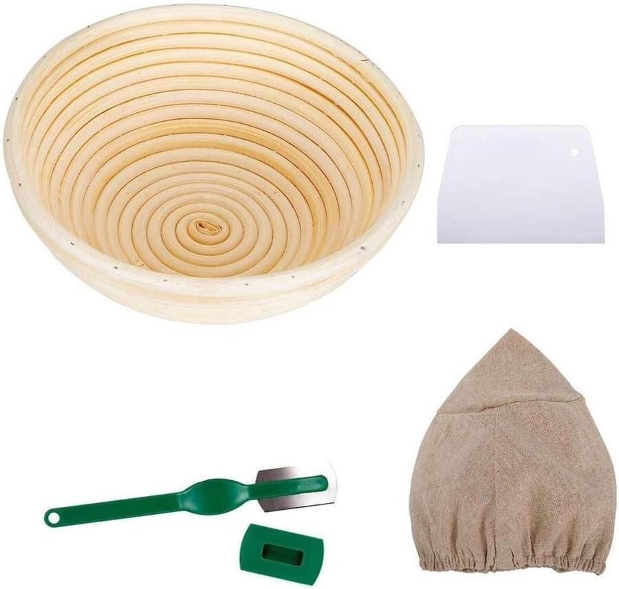Ronde rijsmand Broodmand deeg Brood bakken Natuurlijk rotan 25 x 8.5 cm Natuurlijk