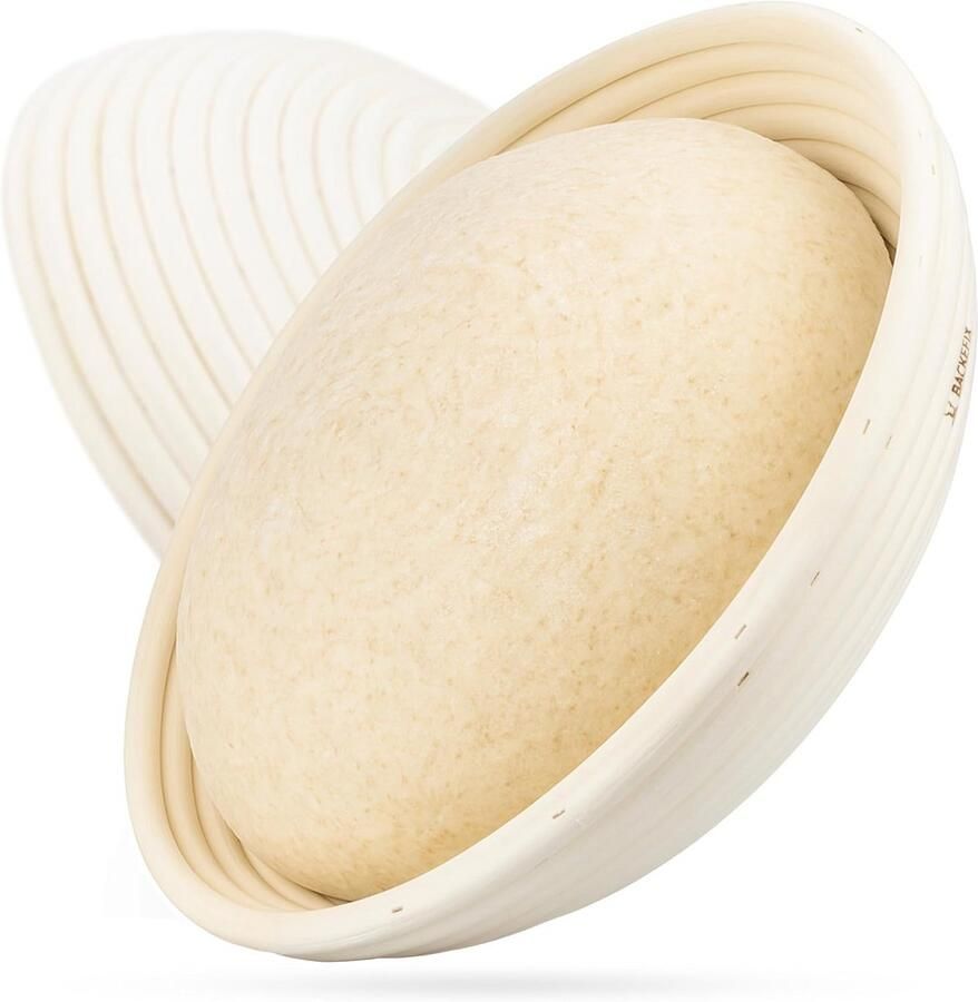 Ronde Rijsmand Broodmand Rotan Brood Bakken Handgemaakt Natuurlijk Riet 30 cm Diameter Beige