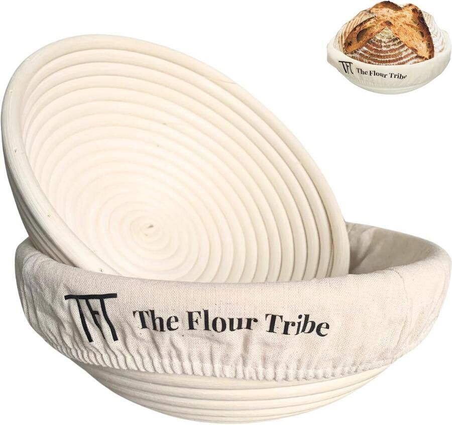 Ronde Rijsmandjes Brood Mandjes Zuurdesem Brood Maken Set van Twee 9 Inch Diameter Natuurlijk