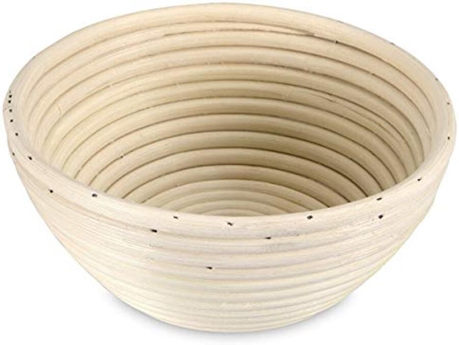 Ronde rotan tuinmand voor broodbakken Beige 17cm