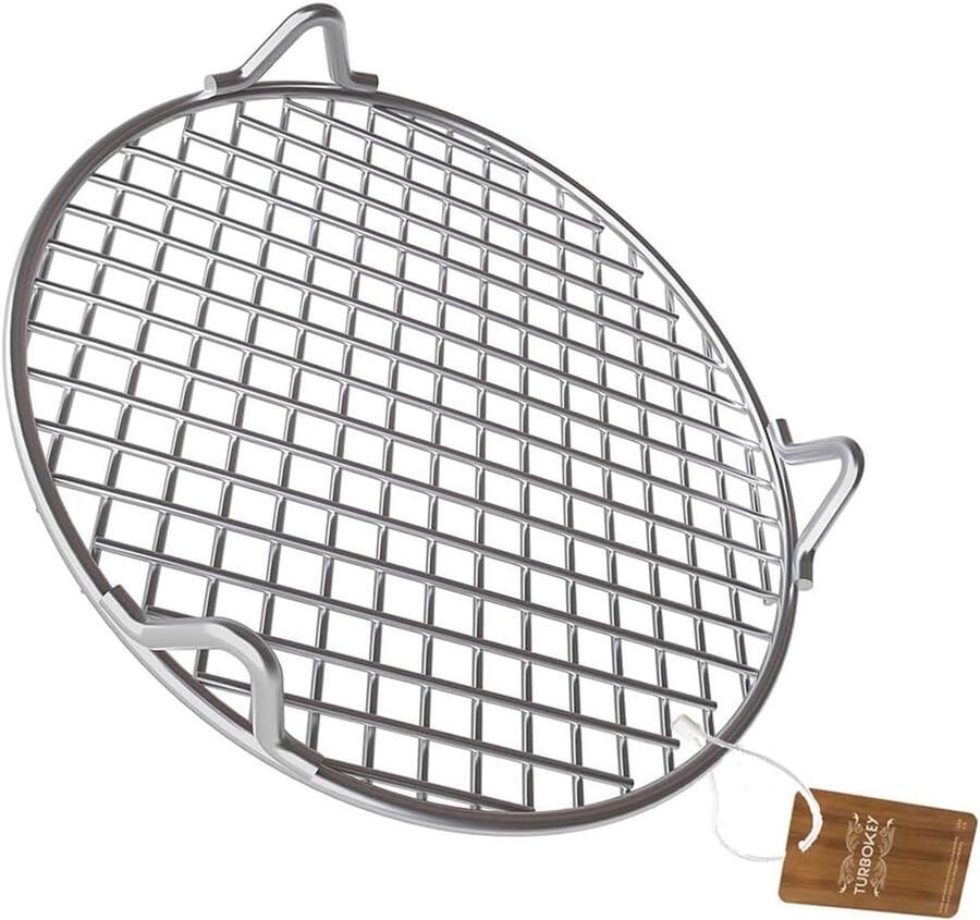 Ronde RVS Bakrooster met Poten voor Airfryer en Oven (25cm) Koelrek en Grillrooster