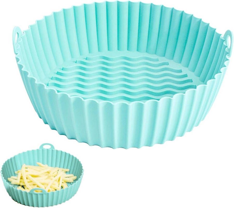 Ronde siliconen bakpan Airfryer 7 5 inch Herbruikbare luchtfriteuse siliconen bakpan hittebestendig en gemakkelijk schoon te maken siliconen pot voor luchtfriteuse ovenaccessoires groen