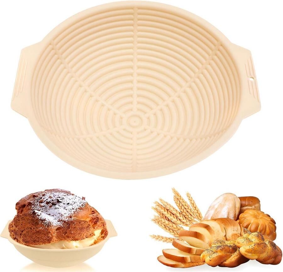Ronde Siliconen Broodrijsmand (Banneton) voor Zuurdesem Brood BPA-vrij