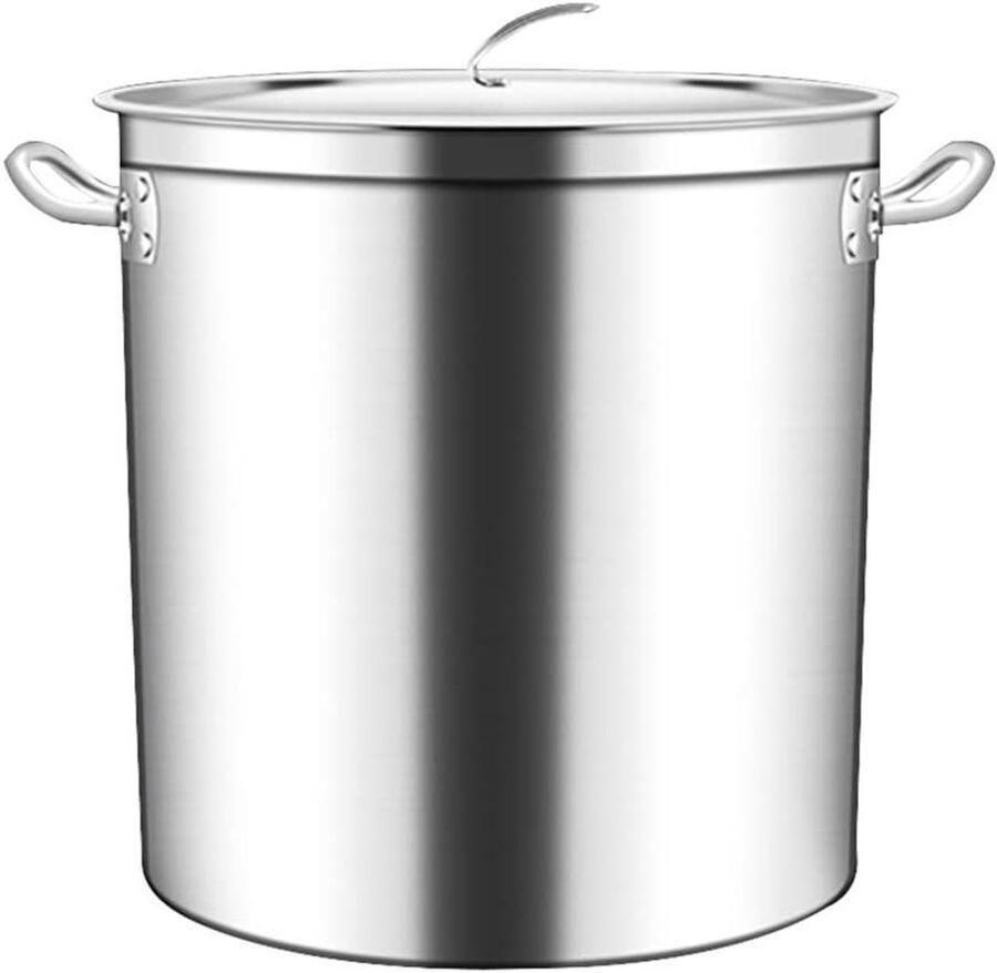 Ronde soeppan Grote emmer Grote hoeveelheden koken Drielaags composietbodem 32 liter Zilverkleurig