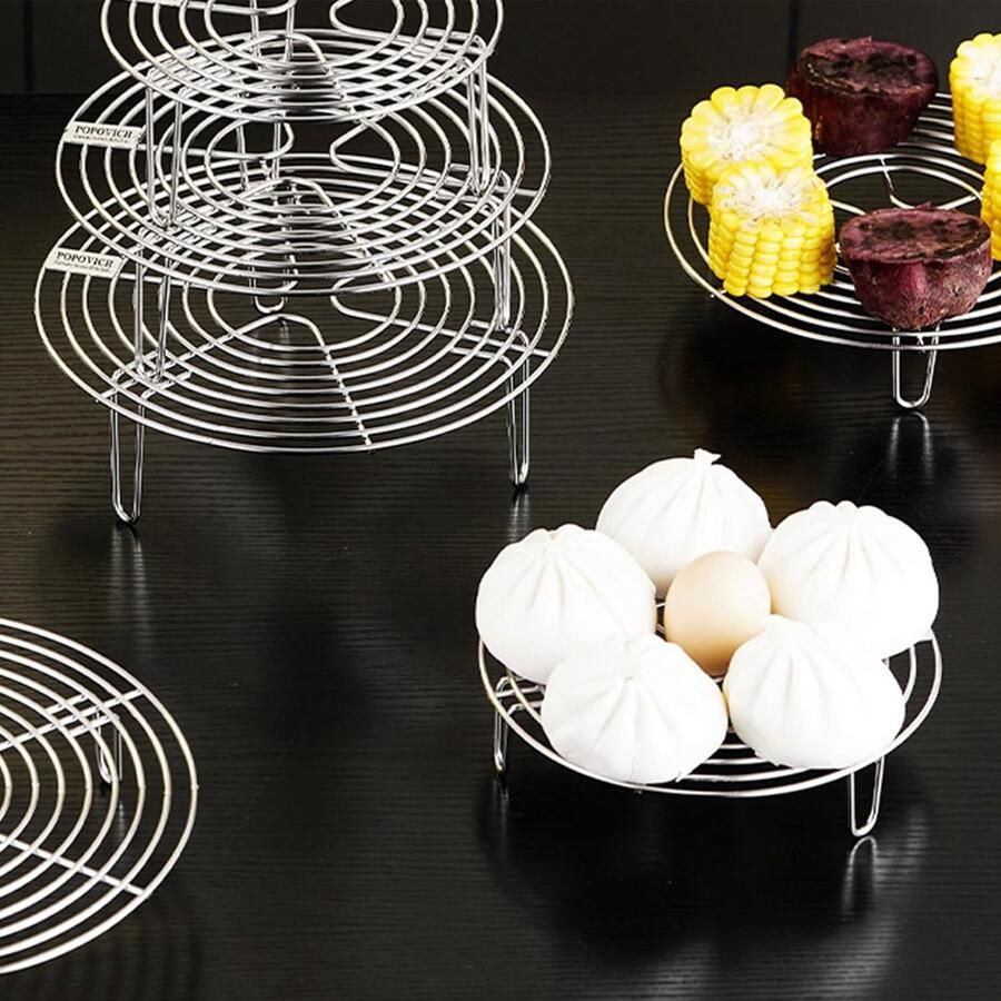 Ronde Stoominzet van Roestvrij Staal 18 cm Stoommand en Bakmand voor Pannen