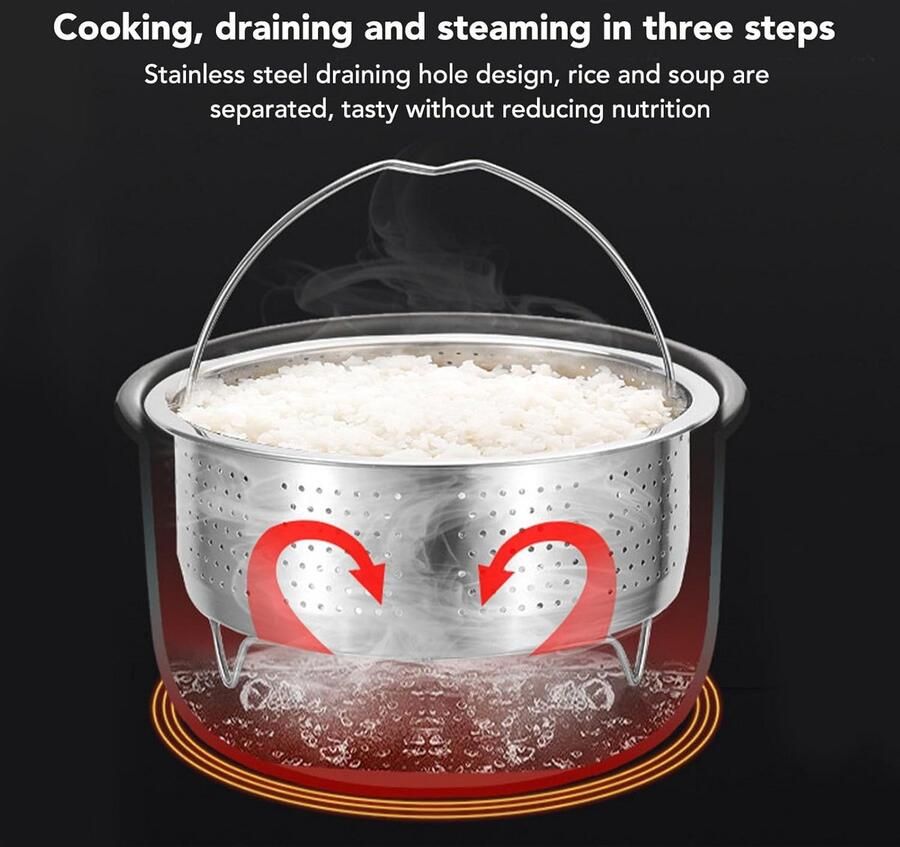 Ronde Stoommand RVS voor Instant Koken en Groenten Stomen 20 cm