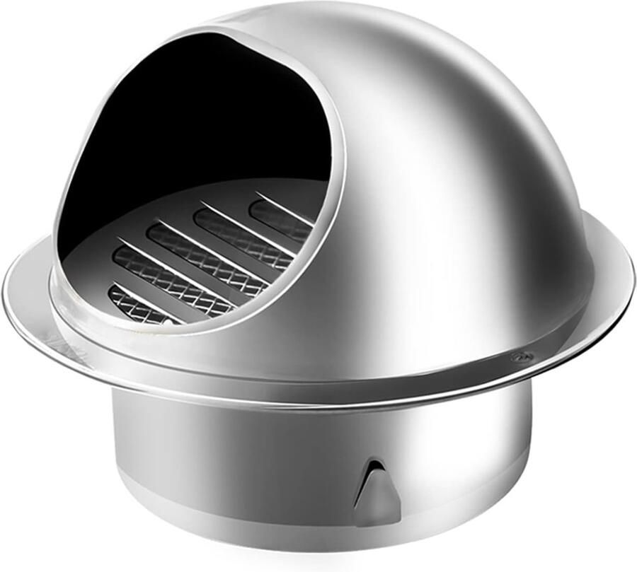 Ronde Ventilatie Rooster RVS Muuruitlaat Ø50mm tot 400mm Afzuigkap met Insectennet