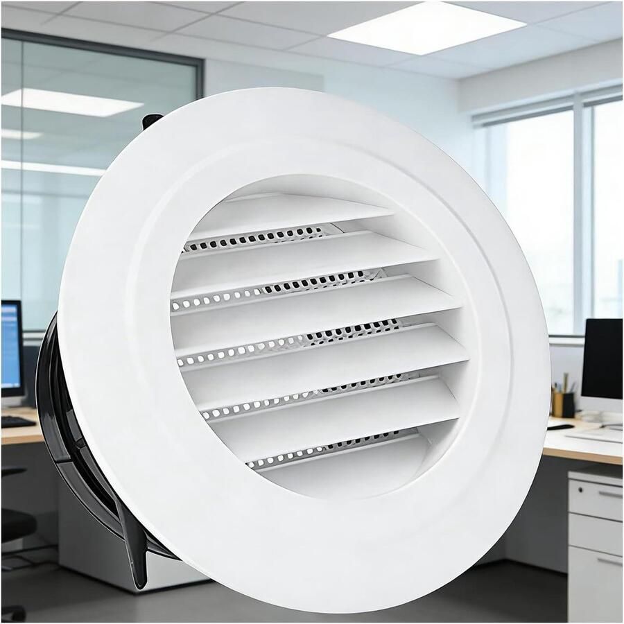 Ronde Ventilatieopening Afzuigkap Rooster Luchtstroom Regelen Ingebouwd Gaas 12.0cm Wit