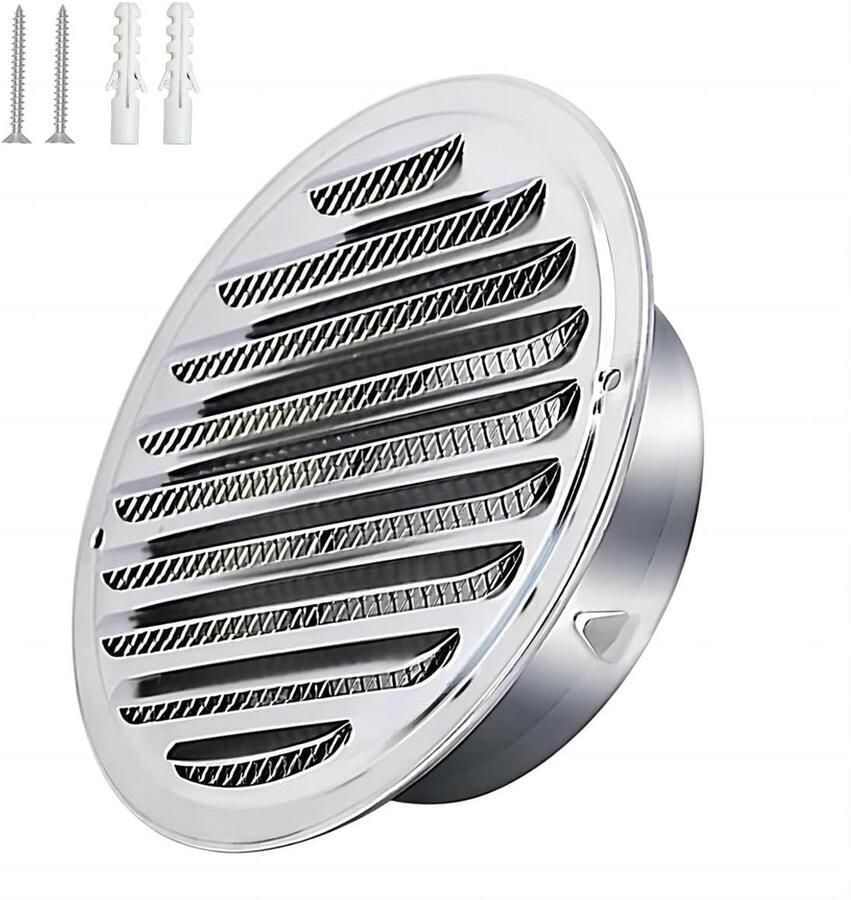 Ronde Ventilatierooster RVS 150mm Afzuigkap Ontluchter met Binnenwerk en Insectengaas