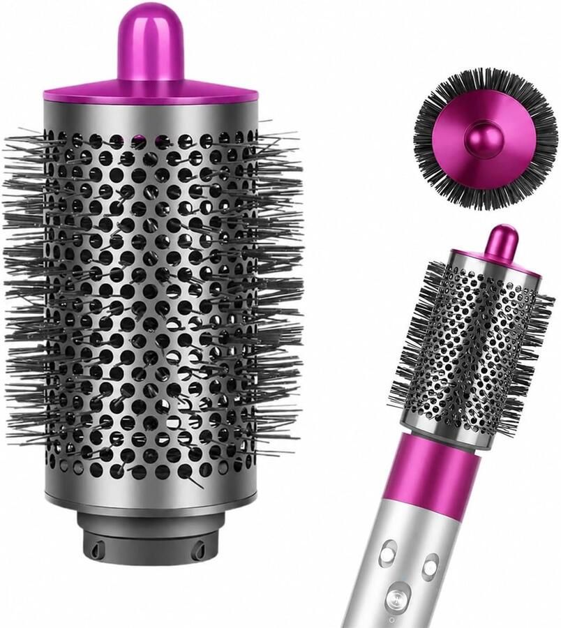 Ronde volumeborstel voor Airwrap HS01 HS05 HS08 voor slap plat haar met lange fijne borstelharen voor meer volume rozenrood