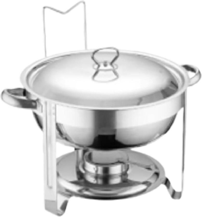 Ronde Warmhoudplaat Buffet Verwarmer Feesten Serveren Langdurig Warm 42.5 x 21 cm Zilver