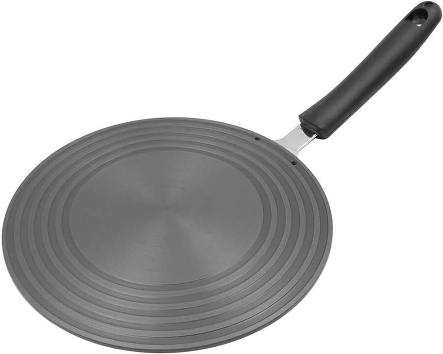 Ronde Warmteverdeler van Aluminium voor Gasfornuis 24 cm Geschikt voor Kookplaten en Pannen Inductie Diffuser met Handvat