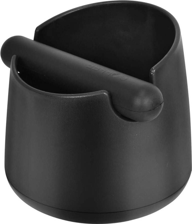 Ronde zwarte Espresso Knock Box met Schokabsorberende Rubberen Klopstang Knock Box