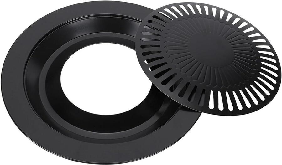 Rookloze Barbecueplaat Grillpan Ijzer Gezond Grillen Olie Afvoersysteem 32 Cm Zwart
