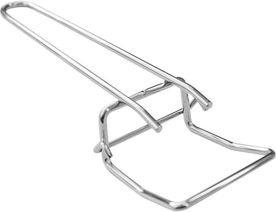 Rooster Houder Clip Bakplaat Klem Veilig Grillen Afneembaar Handvat 20 x 6 cm Zilver