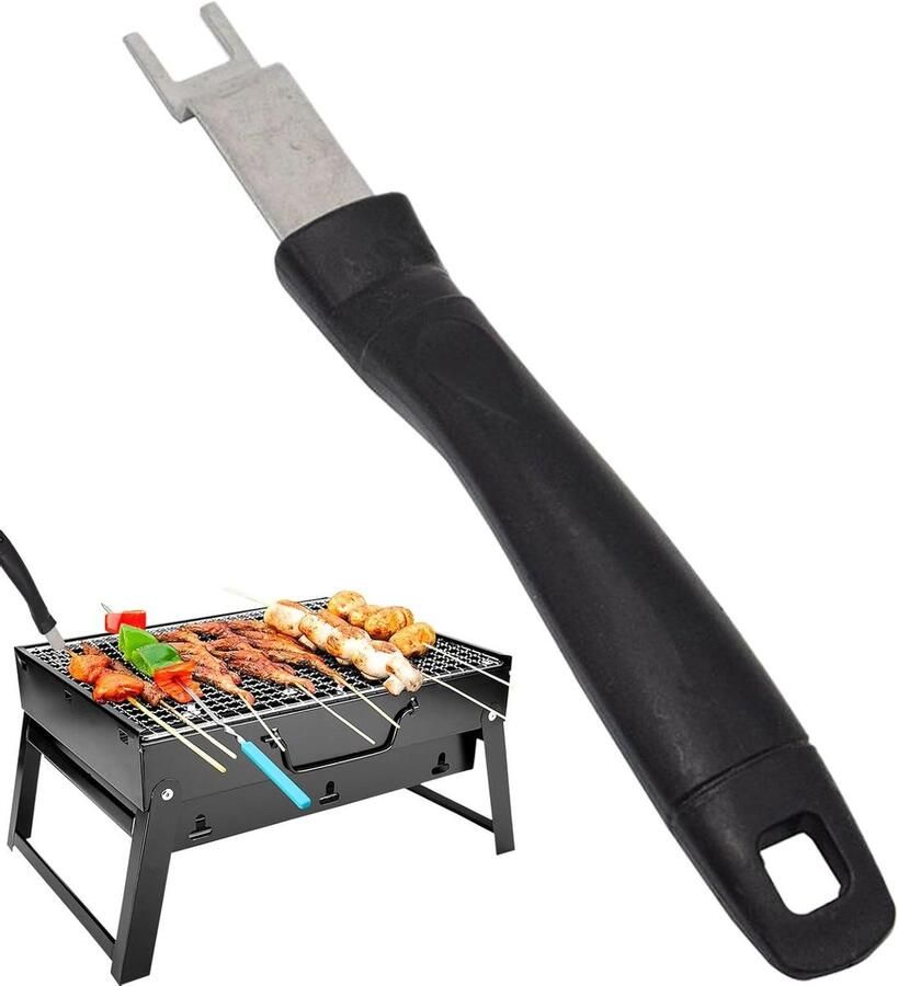 Grill Rooster Lifter BBQ Accessoire Buiten Koken Roestvrij Staal 20.7 cm Zilver