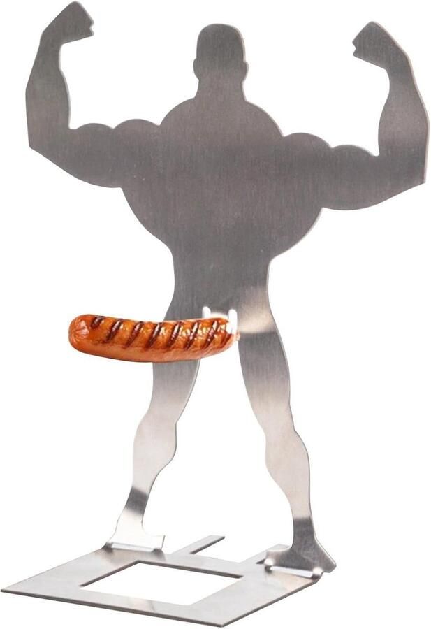 Roosterrek Vlees Honden Grill Buiten Koken Gespierde Vorm 18 cm Zilver