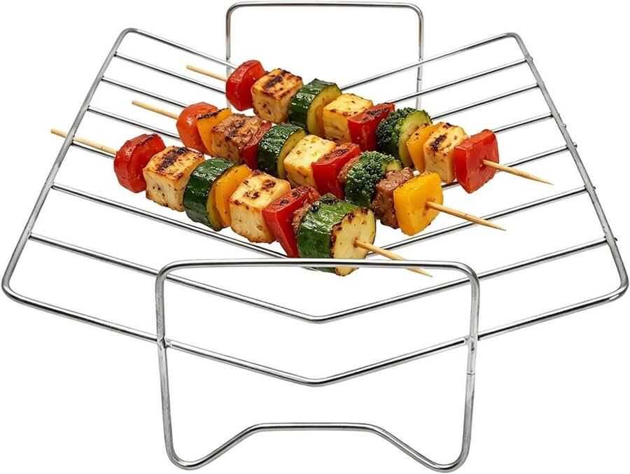 Roosterroosters Oven BBQ Stand Gelijkmatig Braden Betrouwbare V-houder 29 x 21 x 8 cm Metaal