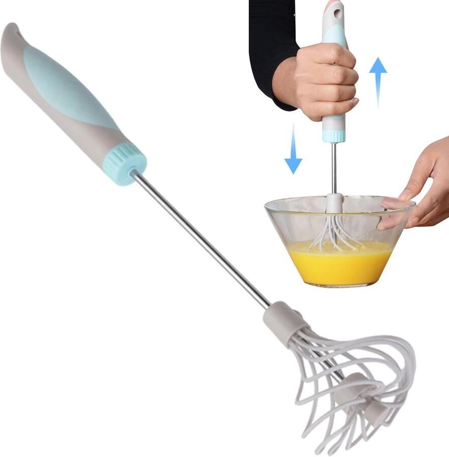 Rotary Mixer Hand Blender Beslag Mixen Semi Automatisch 36.5 cm Zilver