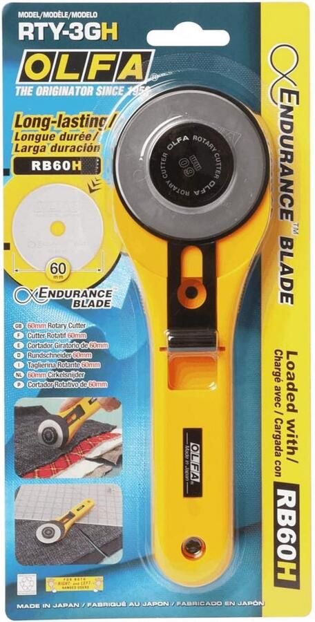 Roterend Mes 60mm met Duurzaam Mes Ideaal voor Stof en Textiel