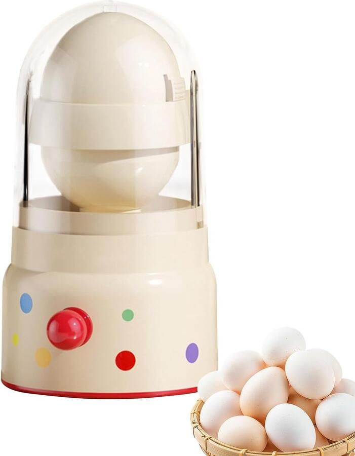 Roterende Eiermixer Gouden Mixer Keuken Gebruik Moeiteloos Mixen 8.9 x 9.2 x 8.9 cm Crèmekleurig