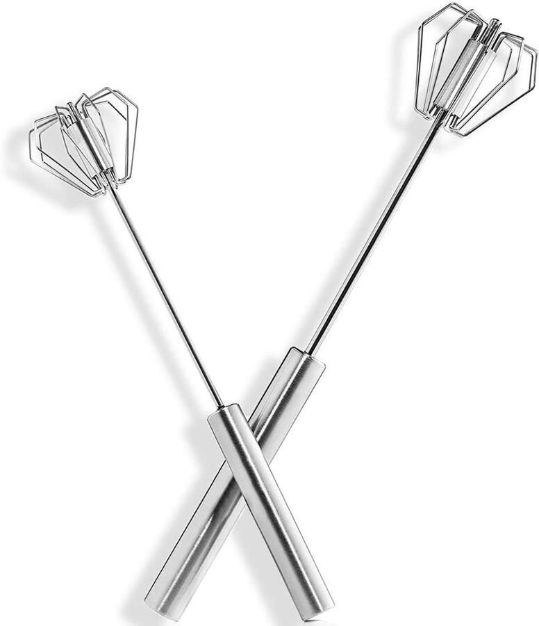 Roterende Gardes Zilver 30 cm en 25 cm Roestvrijstalen Handpersmixer Voor Koffiedranken en Milkshakes