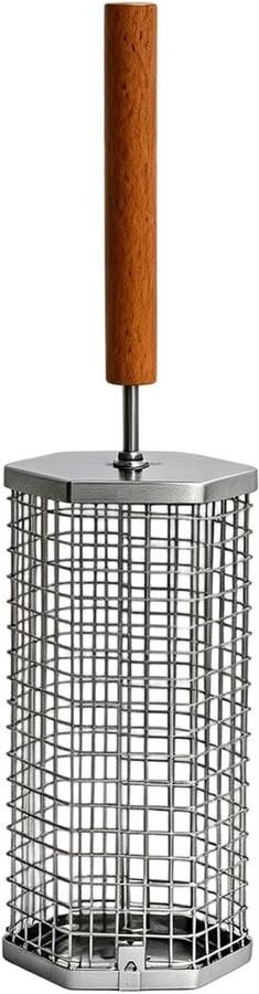 Roterende Grillmand BBQ Mand Gelijkmatig Grillen Zeshoekige Kooi Verkrijgbaar in L S Zilver